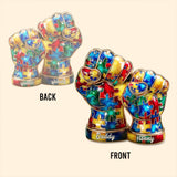 Autism Hand Dad And Kid - Personalized Autism Awareness Custom Shaped Acrylic Plaque