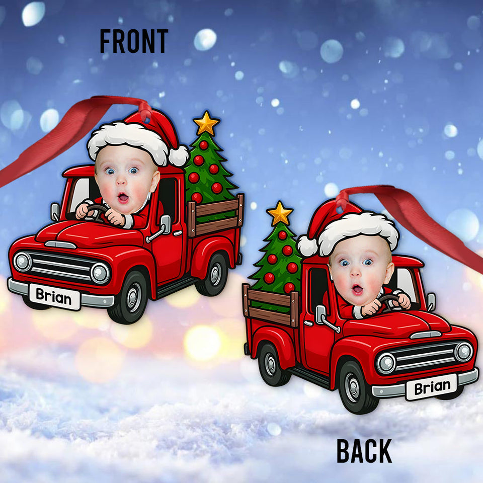 Little Santa driver - Personalized Kid Ornament