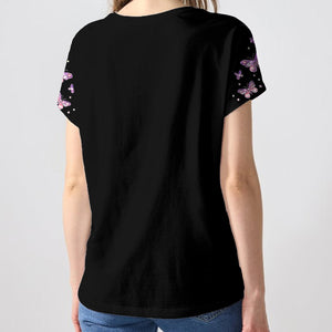 Custom Bling Shirt For Grandma/ Mother - Personalized Grandma Fully Printed V-Neck T-Shirt