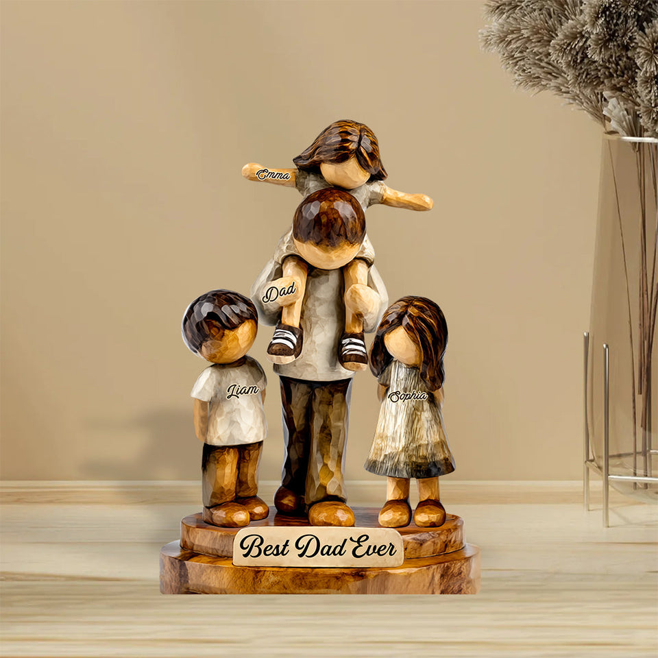 Best Dad Ever - Personalized Father Custom Shaped Acrylic Plaque