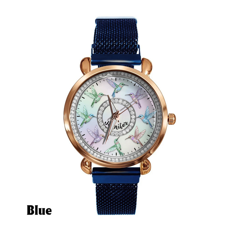 Beautiful Hummingbirds - Personalized Gardening Women Hand Watch