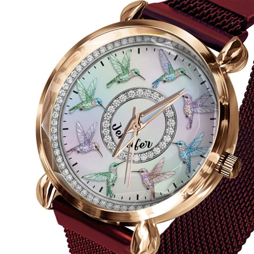 Beautiful Hummingbirds - Personalized Gardening Women Hand Watch