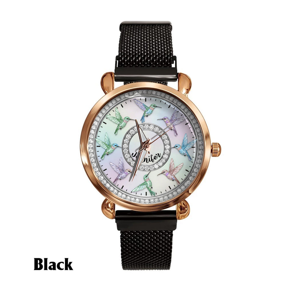 Beautiful Hummingbirds - Personalized Gardening Women Hand Watch