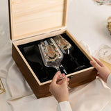 Custom Any Photo Birth Month Flower - Personalized Self Love Wine Glasses Set With Wooden Box