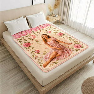 Special Flower Name Blanket - Personalized Self Love Shaped Fleece Blanket