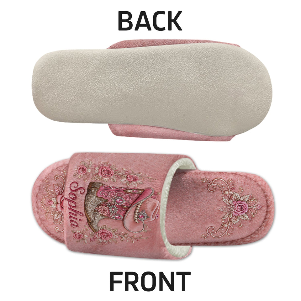 Cowgirl Boots - Personalized Cowgirl Open-Toe Slippers