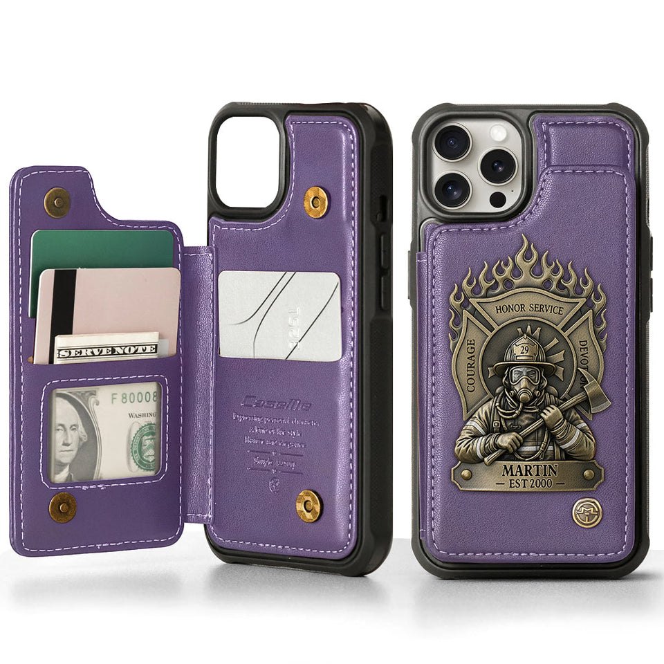 Proud Firefighter - Personalized Firefighter Wallet Phone Case