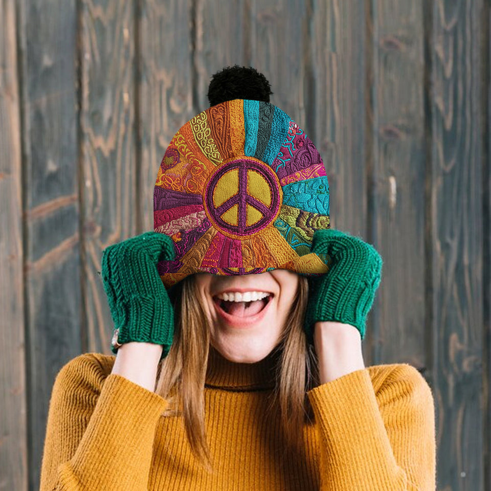 Peace Love Hope - Personalized Hippie Beanie Hat
