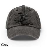 Beware Of The Witch - Personalized Witch Washed Denim Cap