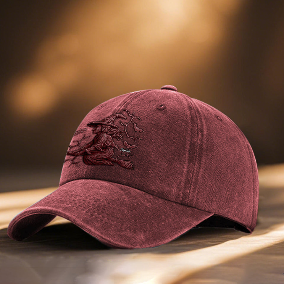 Beware Of The Witch - Personalized Witch Washed Denim Cap