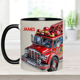 Easily Distracted by Firetruck - Personalized Firefighter Accent Mug