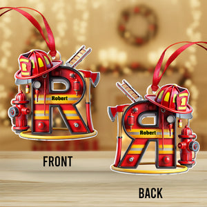 Firefighter Alphabet Decoration - Personalized Firefighter Ornament