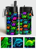 Glowing Sea Creatures - Personalized Sea Lover Kids Water Bottle