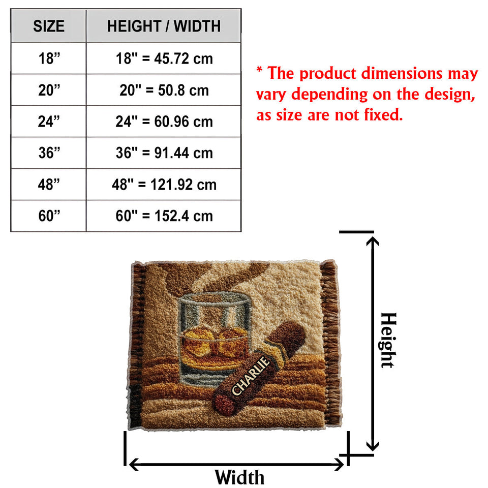 Unique Gift For Whiskey, Bourbon, Cigar... Lovers - Personalized Whisky Non-Slip Tufted Rug