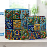 Sea Creatures - Personalized Sea Lover Accent Mug & Coaster