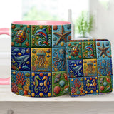 Sea Creatures - Personalized Sea Lover Accent Mug & Coaster