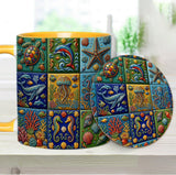 Sea Creatures - Personalized Sea Lover Accent Mug & Coaster