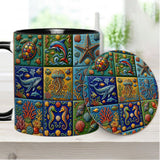 Sea Creatures - Personalized Sea Lover Accent Mug & Coaster