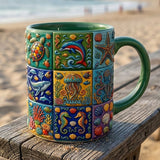 Sea Creatures - Personalized Sea Lover Accent Mug & Coaster