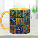 Sea Creatures - Personalized Sea Lover Accent Mug & Coaster