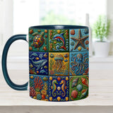 Sea Creatures - Personalized Sea Lover Accent Mug & Coaster