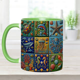 Sea Creatures - Personalized Sea Lover Accent Mug & Coaster
