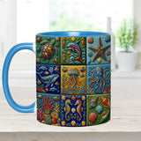 Sea Creatures - Personalized Sea Lover Accent Mug & Coaster