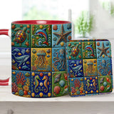Sea Creatures - Personalized Sea Lover Accent Mug & Coaster