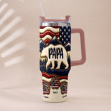 Proud Papa - Personalized Father Tumbler With Handle