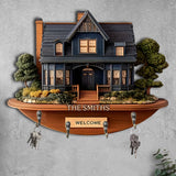 Welcome Home - Personalized Family Custom Shaped Key Rack