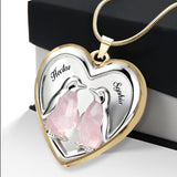 Gift For Her, Valentine Gift, You're My Penguin - Personalized Couple Heart Pendant Necklace