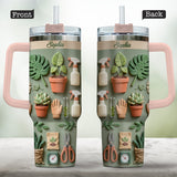 Plant Mom - Personalized Gardening Tumbler With Handle