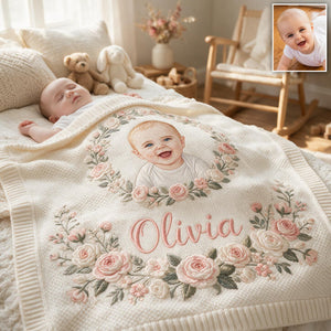 Baby Blanket, Nursery, Newborn Keepsake - Personalized Newborn Shaped Fleece Blanket
