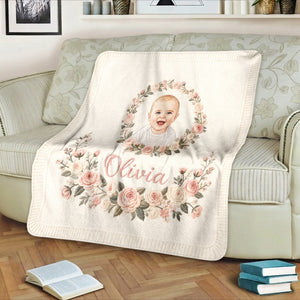 Baby Blanket, Nursery, Newborn Keepsake - Personalized Newborn Shaped Fleece Blanket