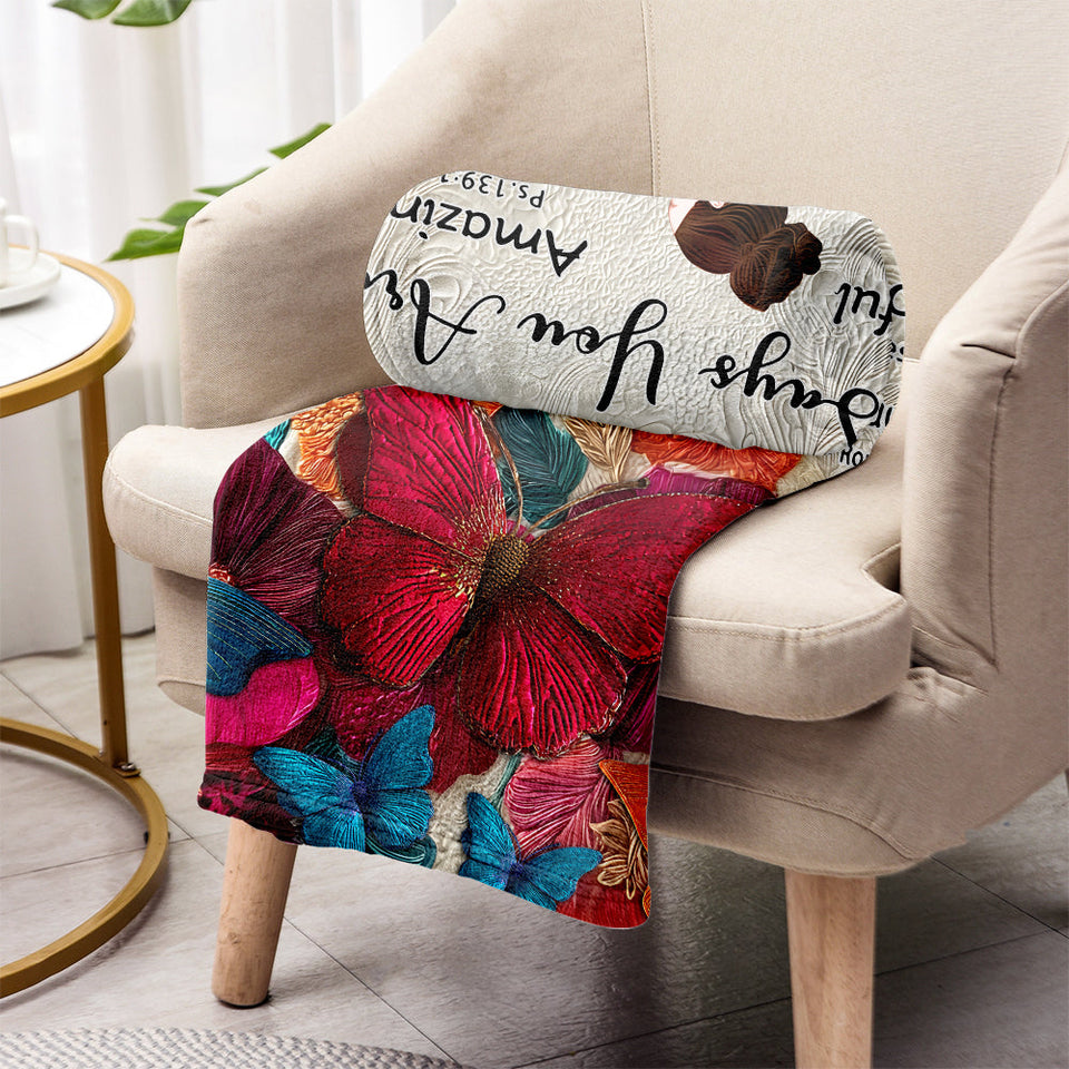 God Says You Are - Personalized Butterfly Blanket