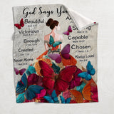 God Says You Are - Personalized Butterfly Blanket
