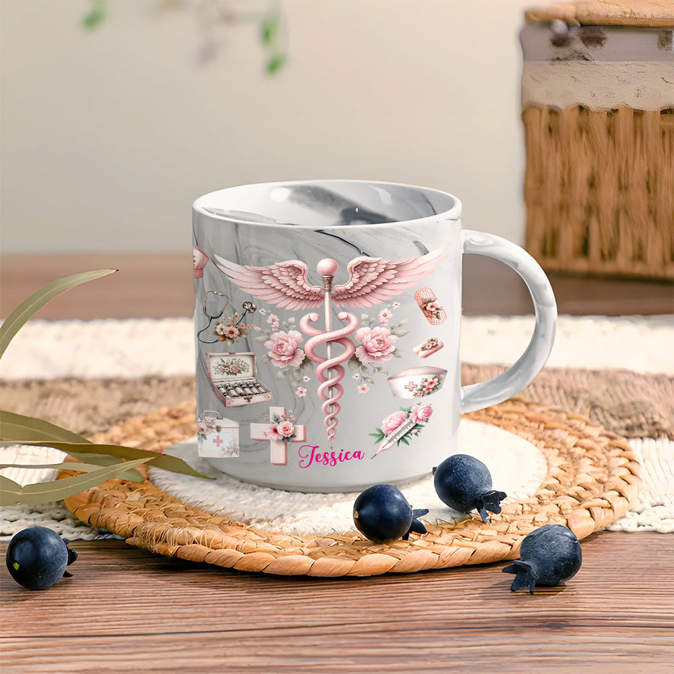 Proud Nurse - Personalized Nurse Marble Mug