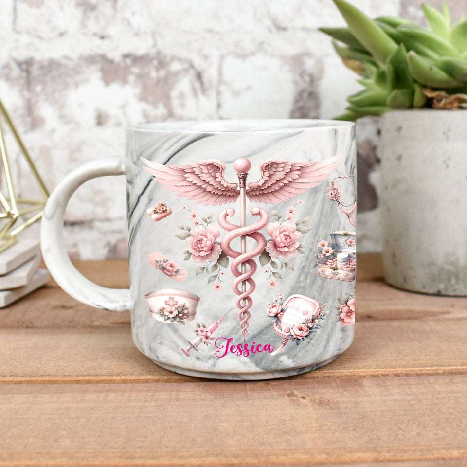 Proud Nurse - Personalized Nurse Marble Mug