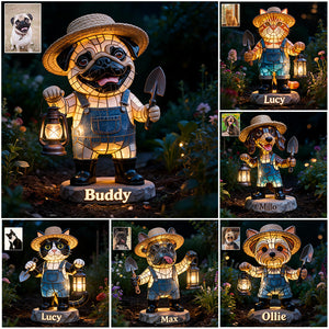 Custom Any Photo Gardening Decoration - Personalized Dog Solar Acrylic Light