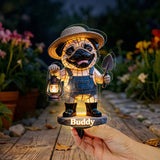 Custom Any Photo Gardening Decoration - Personalized Dog Solar Acrylic Light