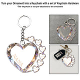 Sparkling Hearts - Personalized Family Transparent Ornament
