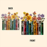 Books And Flowers - Personalized Book Custom Shaped Acrylic Plaque