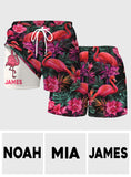 Tropical Flamingo - Personalized Flamingo Men Swim Trunks With Liner