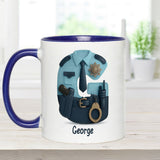 Police Custom Alphabet, Custom Initial - Personalized Police Officer Accent Mug