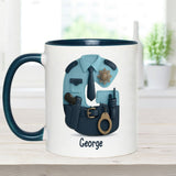 Police Custom Alphabet, Custom Initial - Personalized Police Officer Accent Mug