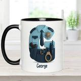 Police Custom Alphabet, Custom Initial - Personalized Police Officer Accent Mug