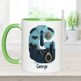 Police Custom Alphabet, Custom Initial - Personalized Police Officer Accent Mug