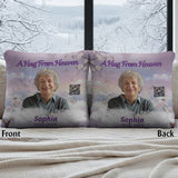 A Hug From Heaven - Personalized Memorial Faux Fur Square Pillow