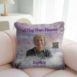 A Hug From Heaven - Personalized Memorial Faux Fur Square Pillow