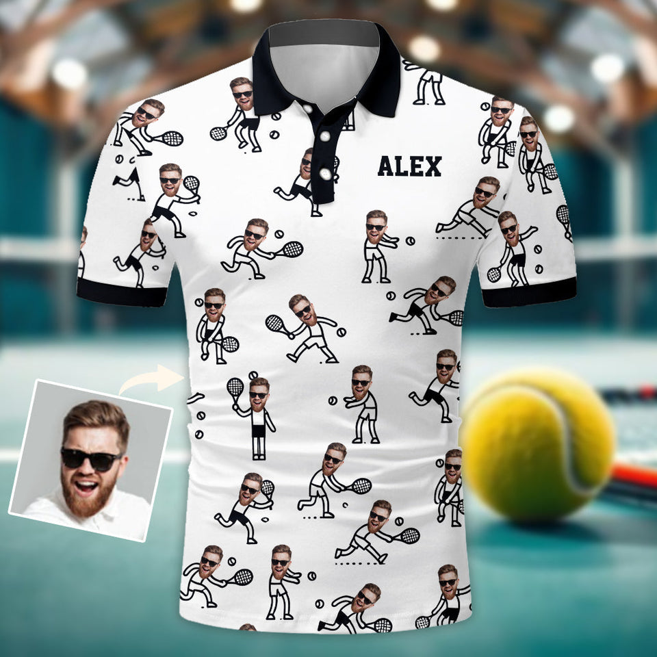 Gift For Tennis Dad, Husband, Son - Personalized Tennis Polo Shirt
